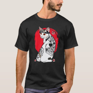 Japanse Samurai Senpai Kat Tattoo Leraar Meester T-shirt