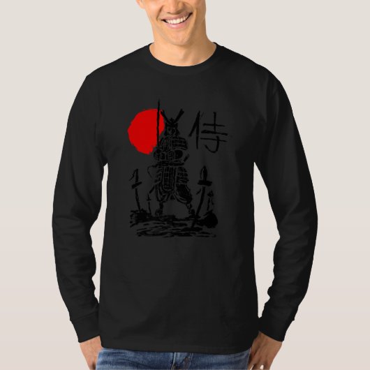 Japanse Samurai Sword Warrior Minimale Abstracte T-shirt (Voorkant)