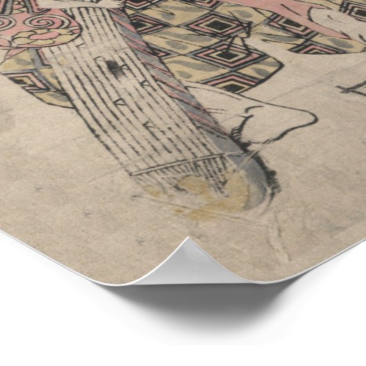 Japanse Samurai Ukiyo-e Scroll Print (Hoek)