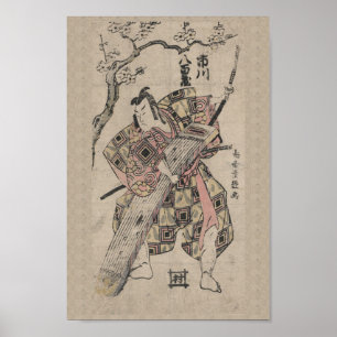 Japanse Samurai Ukiyo-e Scroll Print