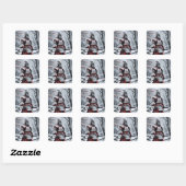 Japanse Samurai vierkante sticker (Vel)