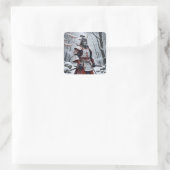 Japanse Samurai vierkante sticker (Tas)