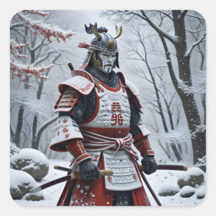 Japanse Samurai vierkante sticker