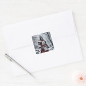 Japanse Samurai vierkante sticker (Envelop)
