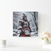 Japanse Samurai vierkante wandklok (Huis)