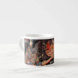 Japanse Samurai vs. Oni Strijd Espresso Kop