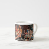 Japanse Samurai vs. Oni Strijd Espresso Kop (Voorkant rechts)