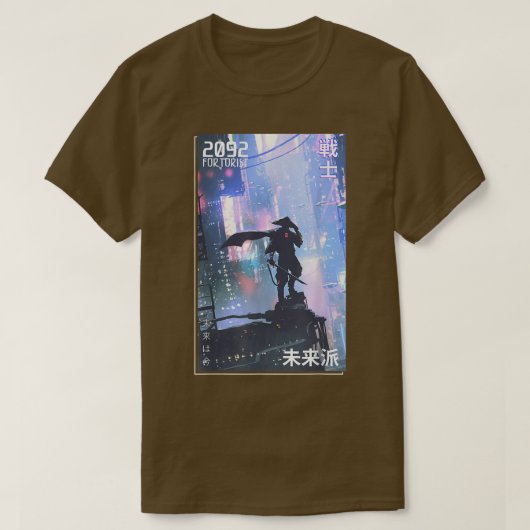 Japanse Samurai Warrior Aesthetische Futurist Vide T-shirt (Design voorkant)