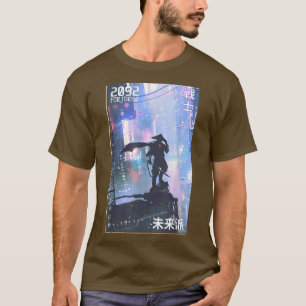 Japanse Samurai Warrior Aesthetische Futurist Vide T-shirt