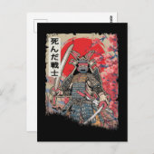 Japanse Samurai Warrior Japan Dead Szwaardvechter Briefkaart (Voorkant / Achterkant)