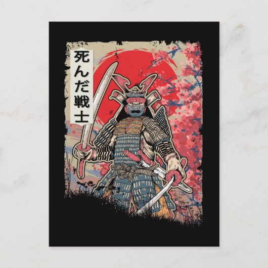 Japanse Samurai Warrior Japan Dead Szwaardvechter Briefkaart (Voorkant)