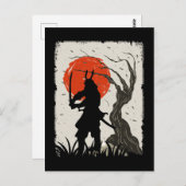 Japanse Samurai Warrior Japanse zwaardvechter Briefkaart (Voorkant / Achterkant)