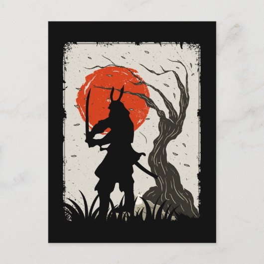 Japanse Samurai Warrior Japanse zwaardvechter Briefkaart (Voorkant)