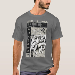 Japanse Samurai Warrior met Katana Sword Manga T-shirt