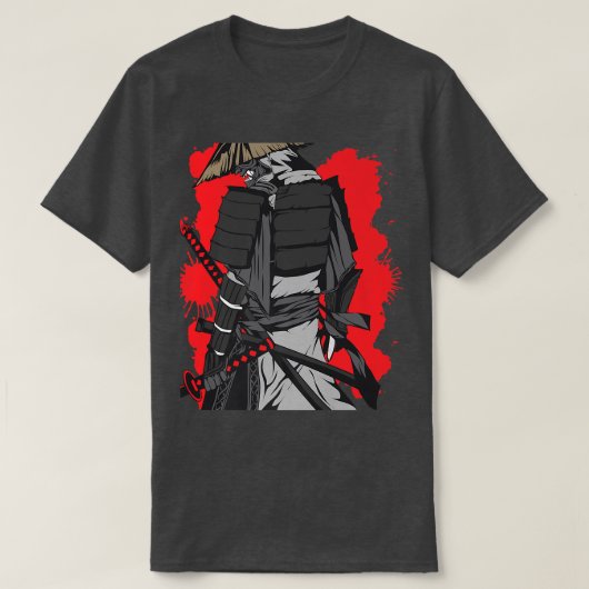 Japanse Samurai Warrior met zwaard en Bushido Co T-shirt (Design voorkant)