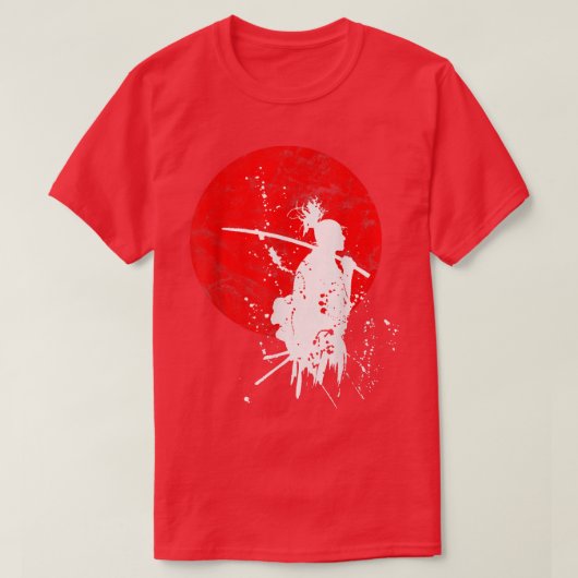 Japanse Samurai Warrior Retro Japan Courage Respe T-shirt (Design voorkant)
