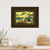 Japanse Samurai werkte de Reproduction bij Poster (Keuken)