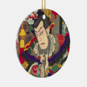 Japanse Samurai Woodblock Print Keramisch Ornament (Rechts)