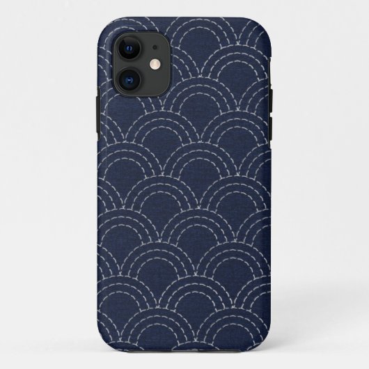 Japanse sashiko oceaangolven Case-Mate iPhone case (Achterkant)