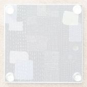 Japanse sashiko-steken die op patroon lijken glazen onderzetter (Achterkant)