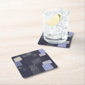 Japanse sashiko-steken die op patroon lijken kartonnen onderzetters (Insitu)