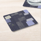 Japanse sashiko-steken die op patroon lijken kartonnen onderzetters (Schuin)