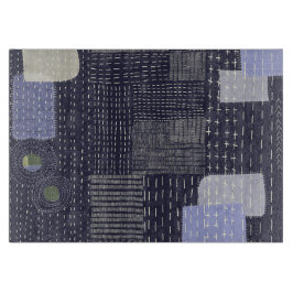 Japanse sashiko-steken die op patroon lijken snijplank