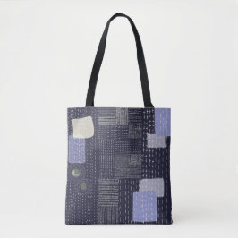 Japanse sashiko steken die patroon nabootsen tote bag