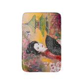 Japanse scène met een vrouw badmat (Voorkant Verticaal)