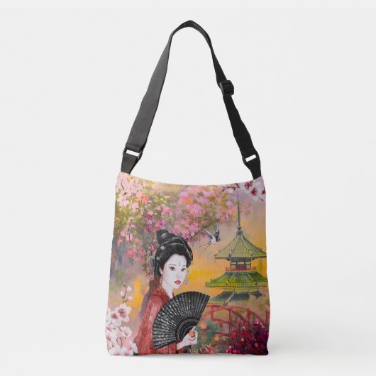 Japanse scène met een vrouw crossbody tas (Voorkant)
