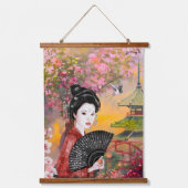 Japanse scène met een vrouw hangend wandkleed (Voorkant)