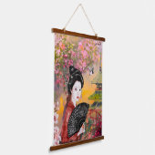 Japanse scène met een vrouw hangend wandkleed (Gebogen)