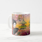 Japanse scène met een vrouw koffiemok (Voorkant links)