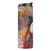 Japanse scène met een vrouw thermosbeker (Gedraaid links)
