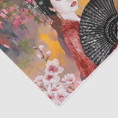 Japanse scène met een vrouw tissuepapier (Detail)