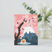 Japanse scène met sneeuwaap en de berg Fuji Briefkaart (Staand voorkant)