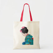 Japanse schattige Geisha met kersenbloesem Tote Bag (Voorkant)