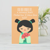 Japanse schattige roze perziken met de naam Japan Kaart (Staand voorkant)