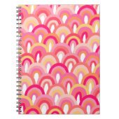 Japanse schelpen naadloos patroon, kleurrijke rege notitieboek (Voorkant)