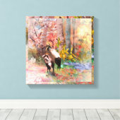 JAPANSE SCHERMEN "Rising Sun" Canvas Print (Insitu (Houten vloer))