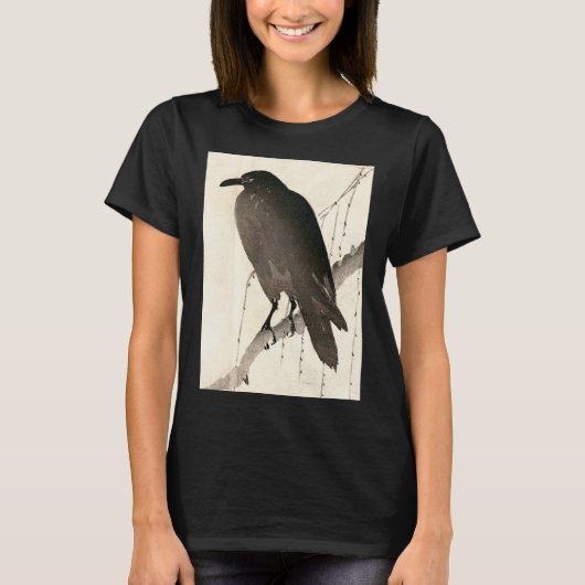 Japanse schets van een raaf t-shirt (Voorkant)