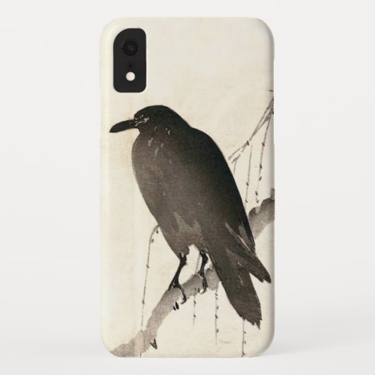 Japanse schets van een raven Case-Mate iPhone case (Achterkant)