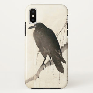 Japanse schets van een raven iPhone XS hoesje