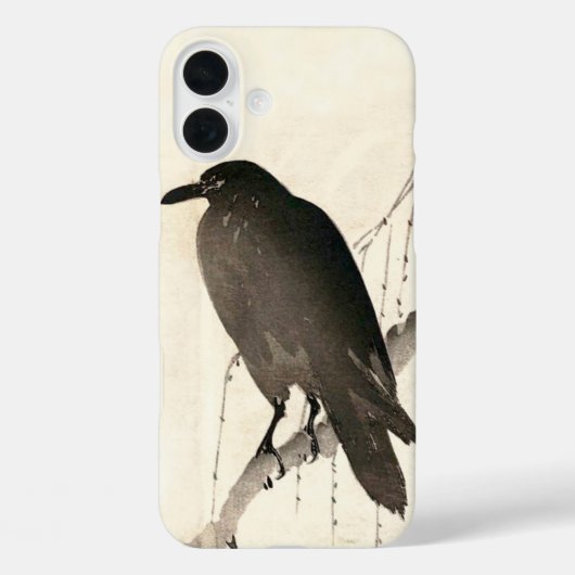 Japanse schets van een raven Case-Mate iPhone case (Achterkant)