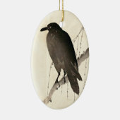 Japanse schets van een raven keramisch ornament (Rechts)