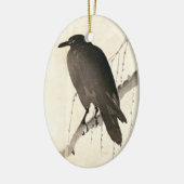 Japanse schets van een raven keramisch ornament (Links)
