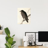 Japanse schets van een raven poster (Thuiskantoor)