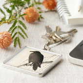 Japanse schets van een raven sleutelhanger (Zijkant)