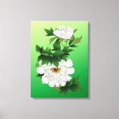  Japanse schets van grote witte pony Canvas Afdruk (Voorkant)