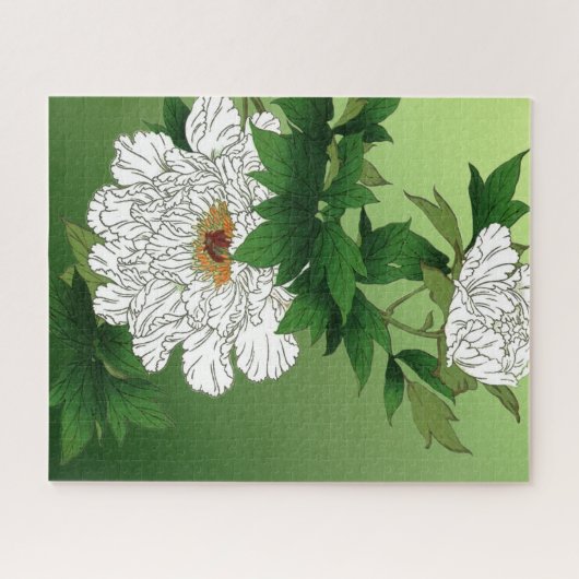  Japanse schets van grote witte pony Legpuzzel (Horizontaal)